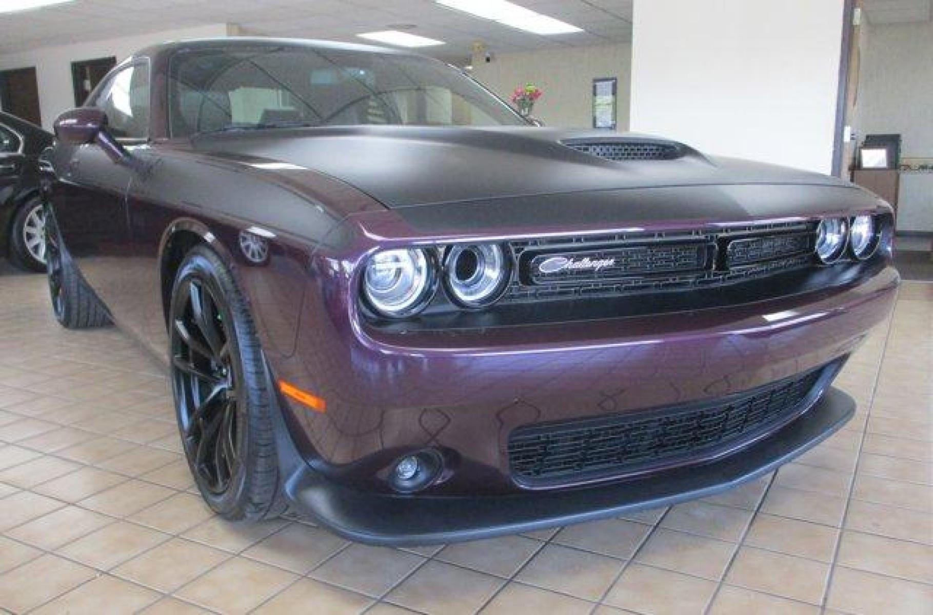 2021 Hellraisin /Black Dodge Challenger R/T Scat Pack (2C3CDZFJ6MH) with an 8 6.4 L engine, Manual transmission, located at 3240 Washington Blvd., Ogden, 84401, (801) 621-7177, 41.204967, -111.969994 - My oh my, Sherm's Store has out done itself again. This kind of eye candy is barely legal and certainly not for the faint of heart. See caution / warning label below:***2021 DODGE CHALLENGER SCAT PACK PLUS 392 CU IN. WITH T/A PKG. ***This Hellraisin purple beast pumps out a whopping 485 horse power. - Photo #0