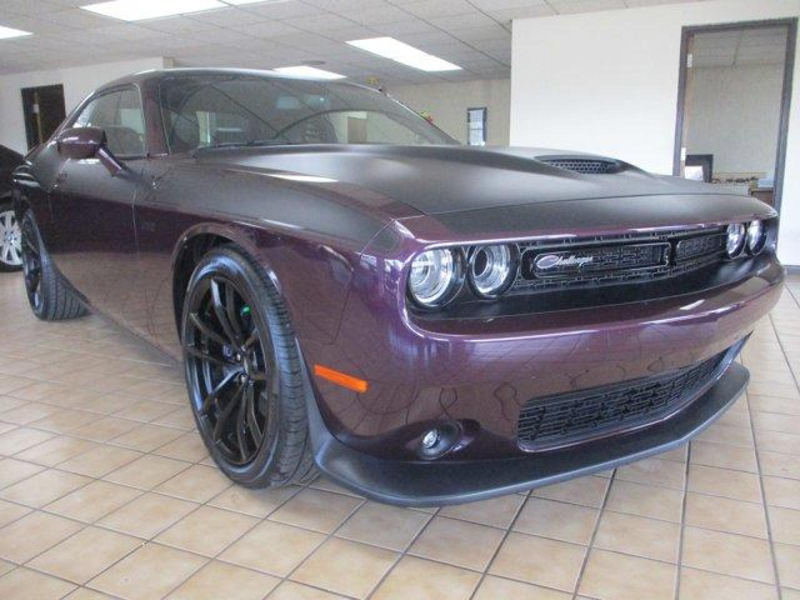 2021 Hellraisin /Black Dodge Challenger R/T Scat Pack (2C3CDZFJ6MH) with an 8 6.4 L engine, Manual transmission, located at 3240 Washington Blvd., Ogden, 84401, (801) 621-7177, 41.204967, -111.969994 - My oh my, Sherm's Store has out done itself again. This kind of eye candy is barely legal and certainly not for the faint of heart. See caution / warning label below:***2021 DODGE CHALLENGER SCAT PACK PLUS 392 CU IN. WITH T/A PKG. ***This Hellraisin purple beast pumps out a whopping 485 horse power. - Photo #2